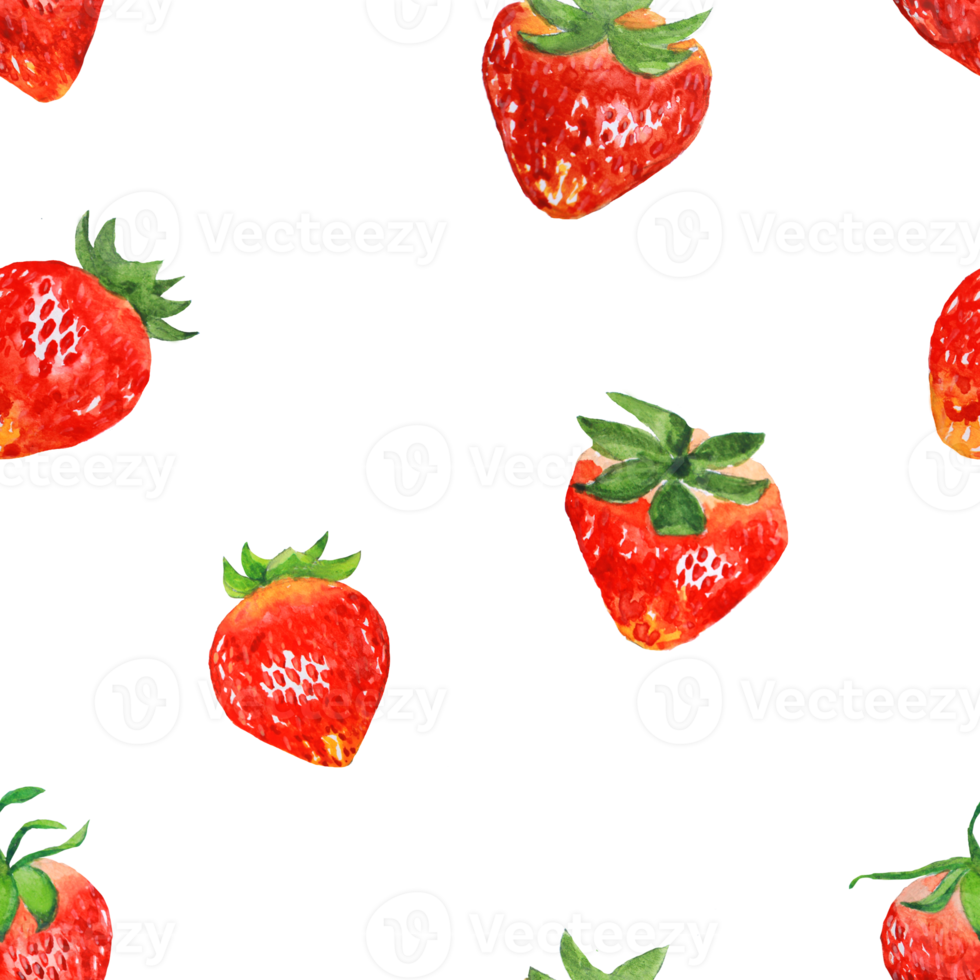 Strawberry watercolor painting seamless background 20482820 PNG