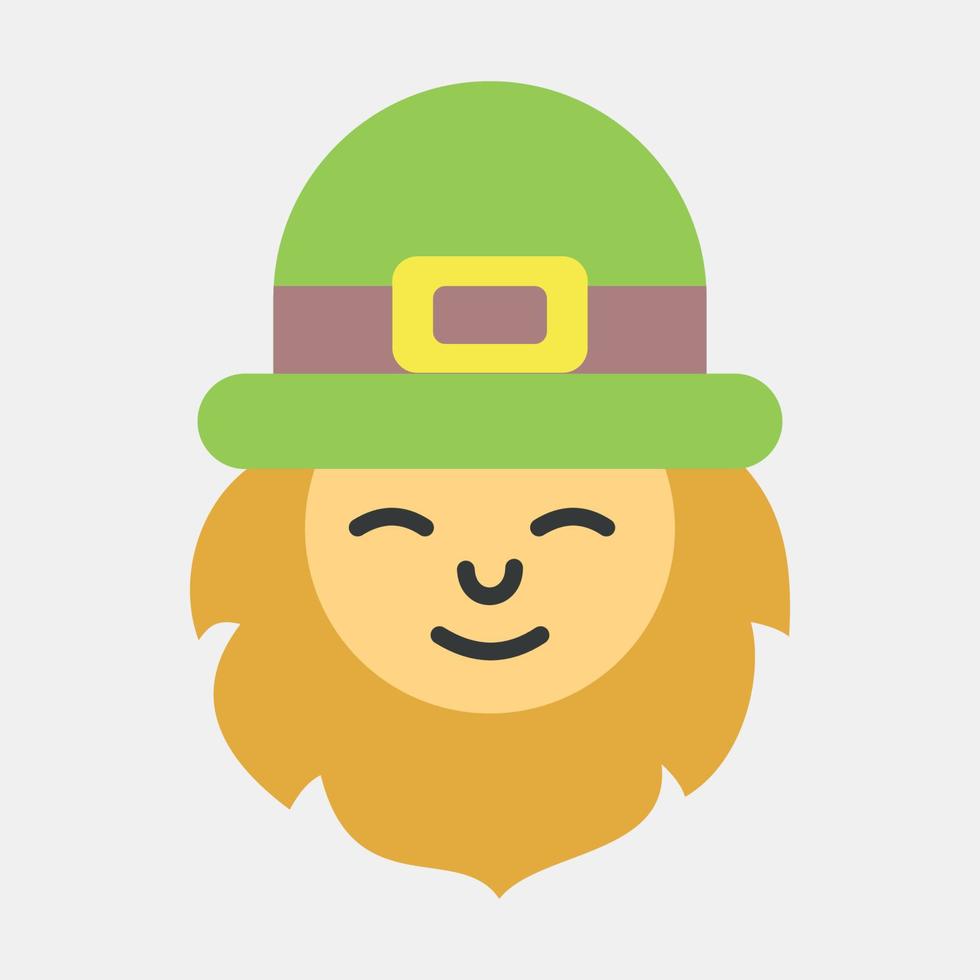 Icon leprechaun. St. Patrick's Day celebration elements. Icons in flat style. Good for prints, posters, logo, party decoration, greeting card, etc. vector