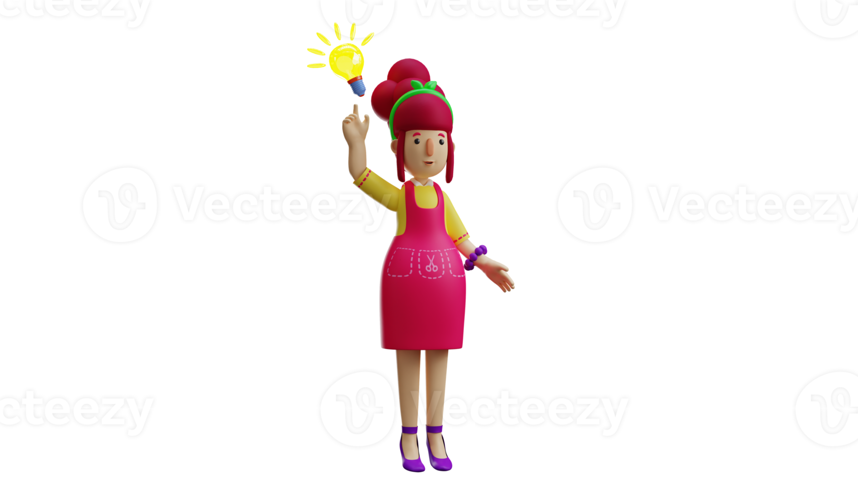 3D Illustration. Smart Waiter 3D Cartoon Character. Smart servant