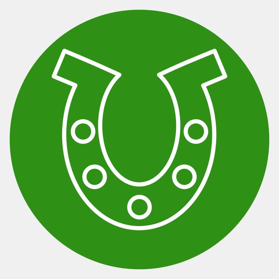 Icon horse shoe. St. Patrick's Day celebration elements. Icons in green style. Good for prints, posters, logo, party decoration, greeting card, etc. vector