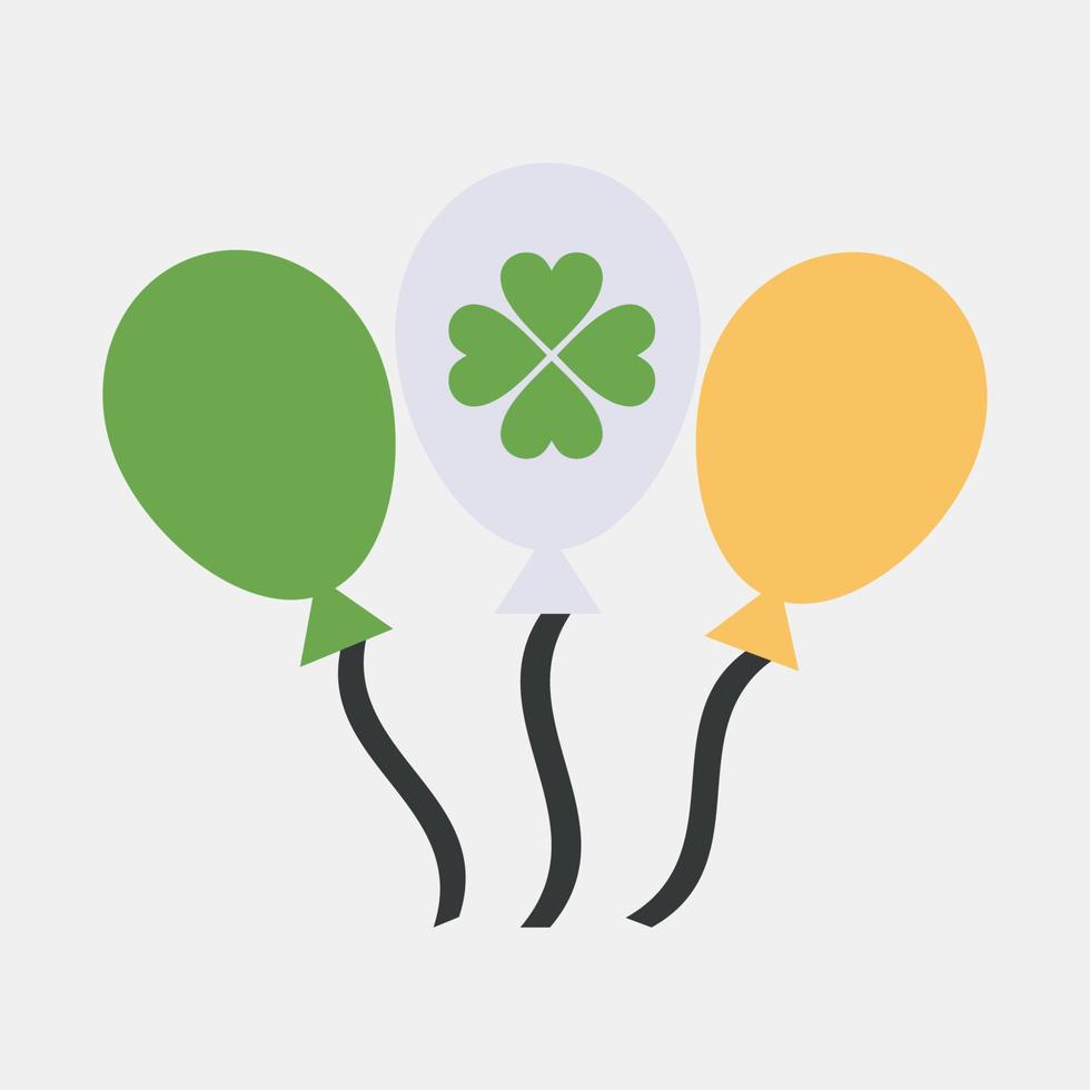 Icon balloons. St. Patrick's Day celebration elements. Icons in flat style. Good for prints, posters, logo, party decoration, greeting card, etc. vector