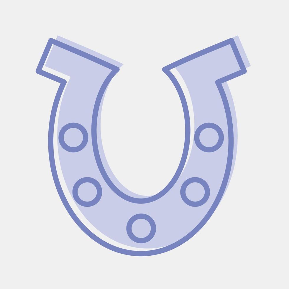 Icon horse shoe. St. Patrick's Day celebration elements. Icons in two tone style. Good for prints, posters, logo, party decoration, greeting card, etc. vector