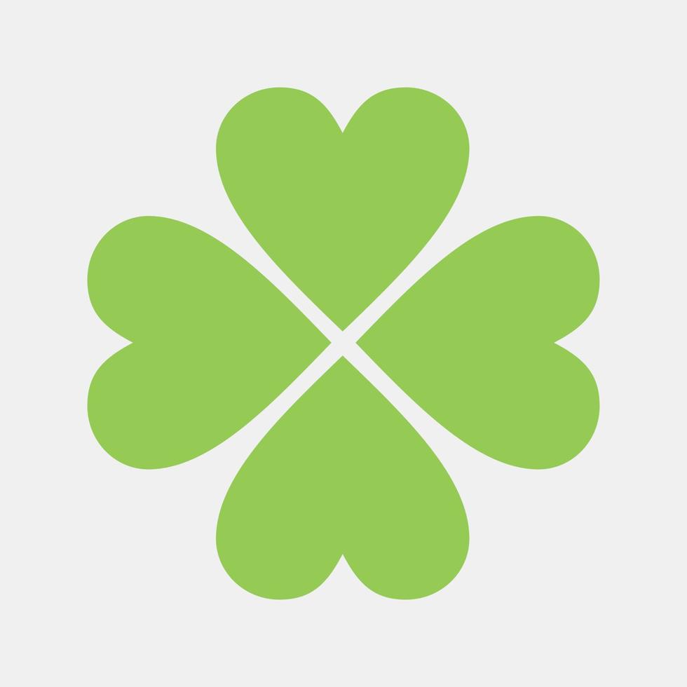 Icon four leaf clover. St. Patrick's Day celebration elements. Icons in flat style. Good for prints, posters, logo, party decoration, greeting card, etc. vector