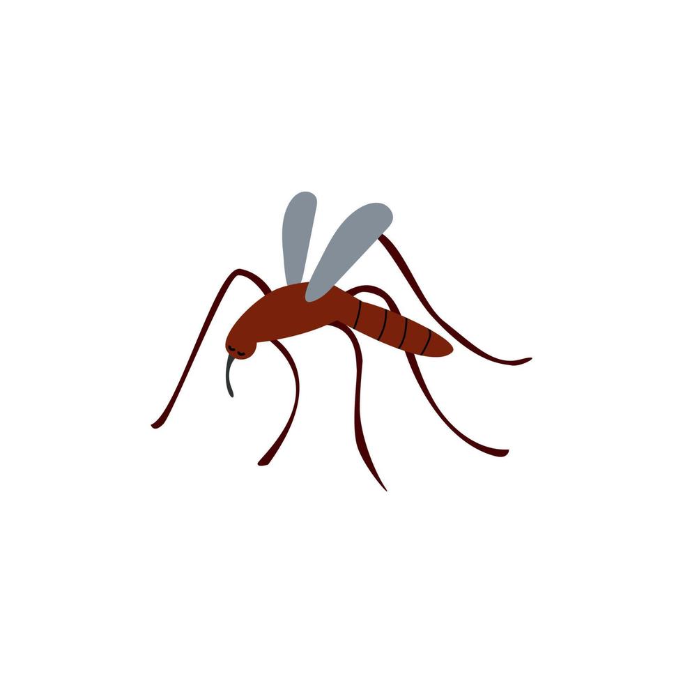Vector illustration of a mosquito. Blood-sucking parasite. An insect that bites animals and people.