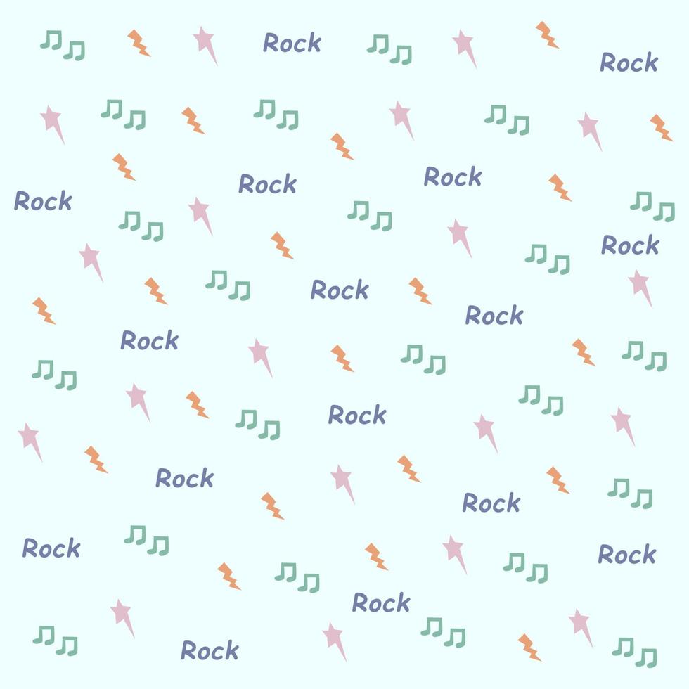Pattern with inscription rock and roll. Vector background with rock style elements.