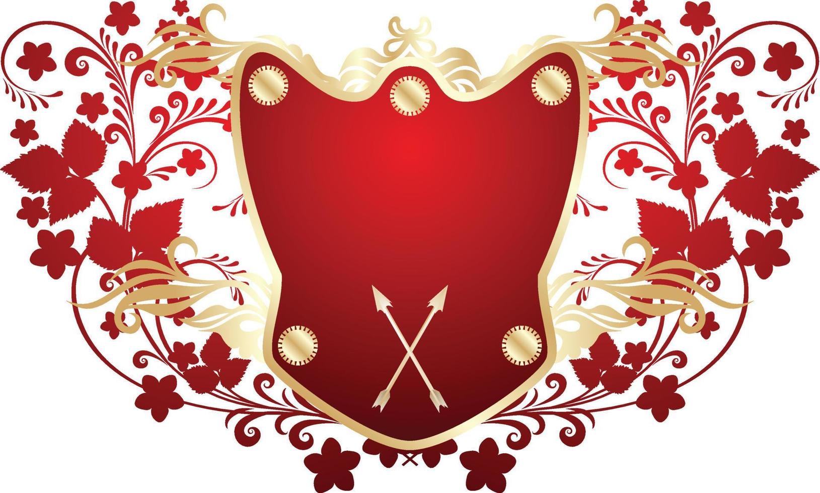 shields with ornaments in editable eps vector