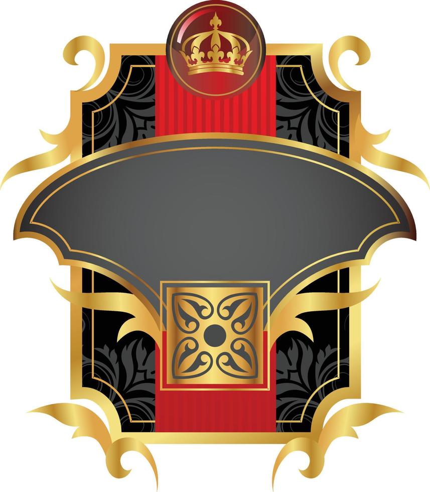 shields with ornaments in editable eps vector