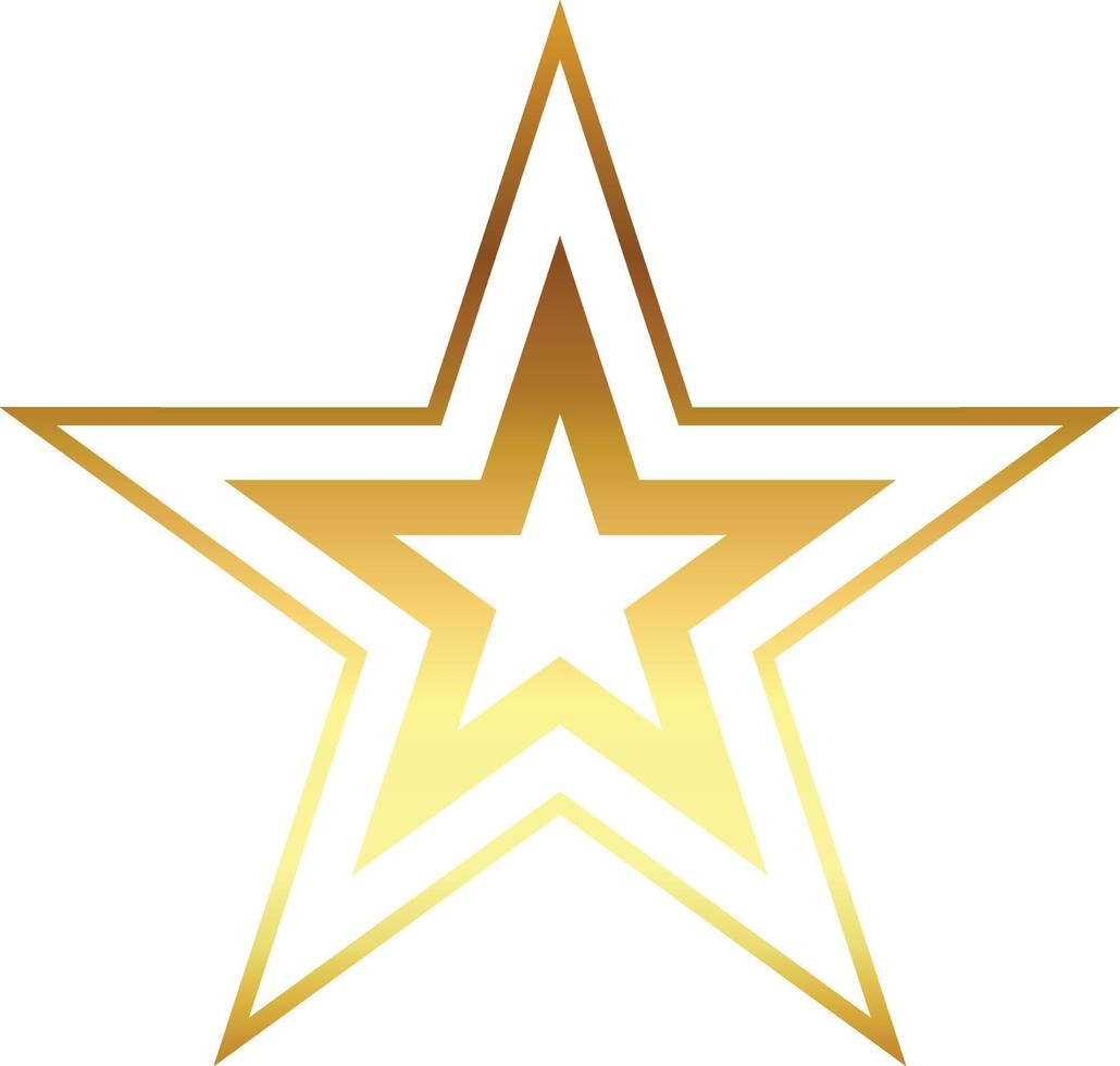 gold star with on transprent background vector