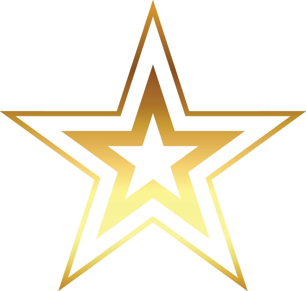 gold star with on transprent background vector