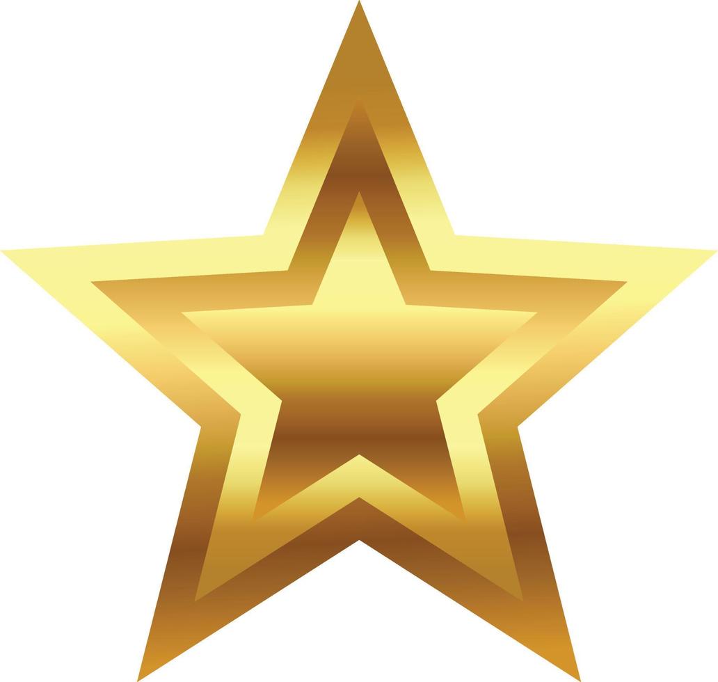 gold star with on transprent background vector