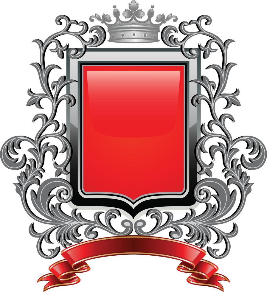 shields with ornaments in editable eps vector