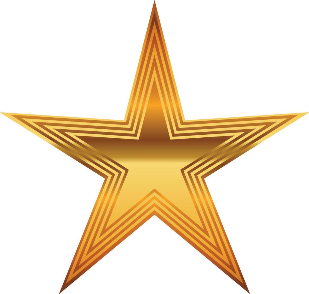 gold star with on transprent background vector