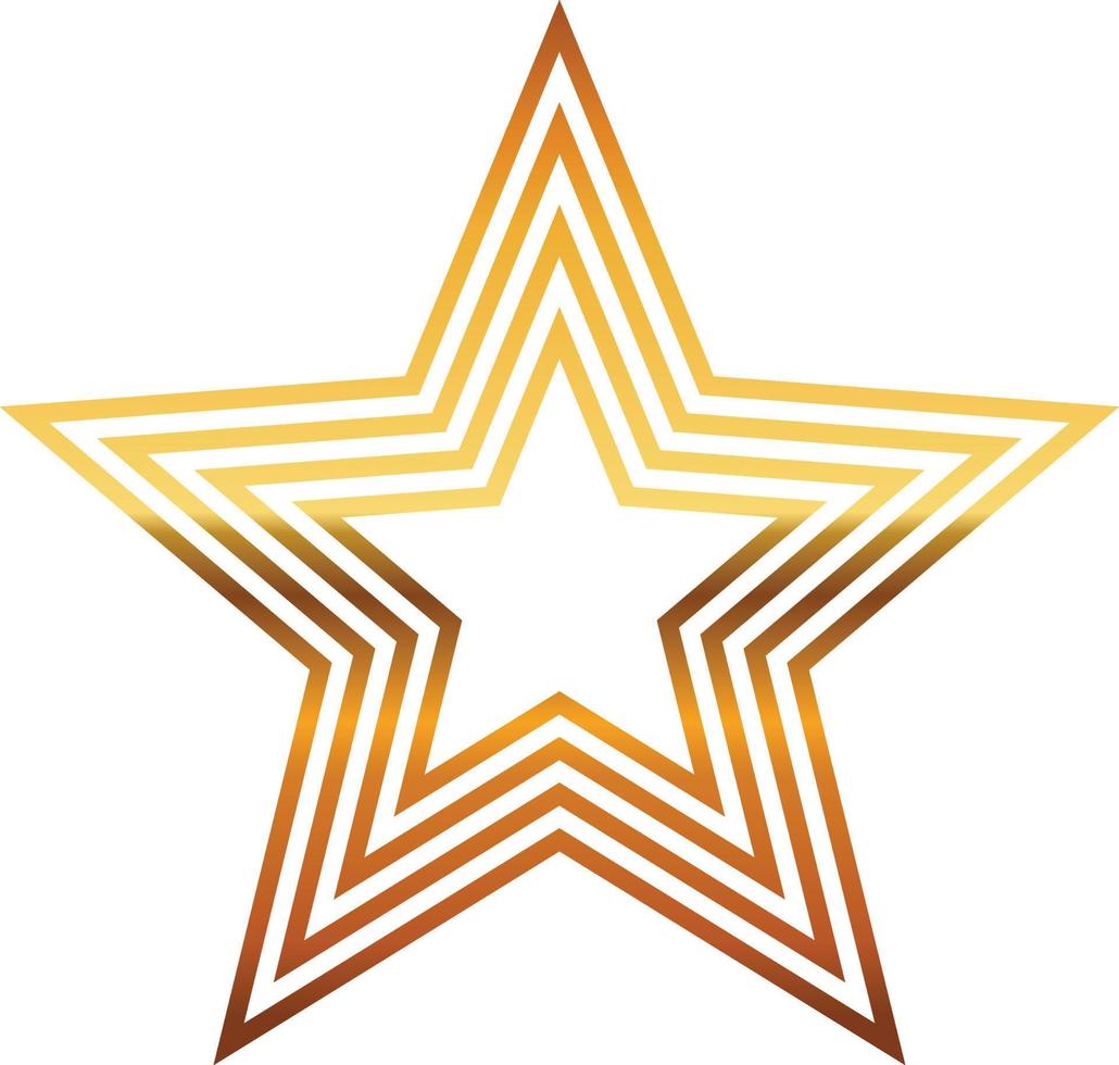gold star with on transprent background vector