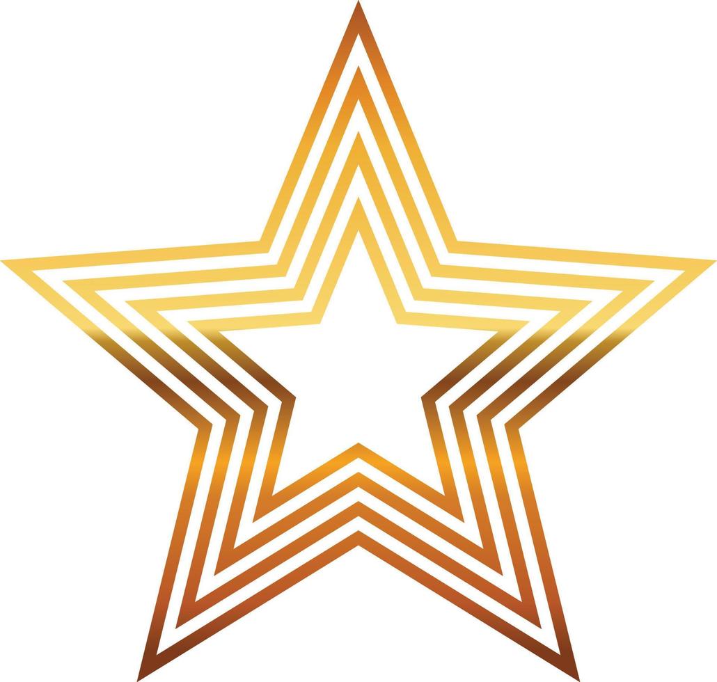 gold star with on transprent background vector