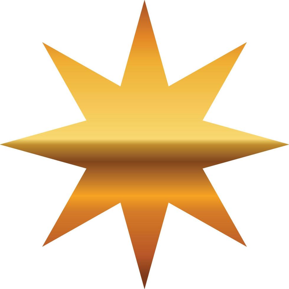 gold star with on transprent background vector