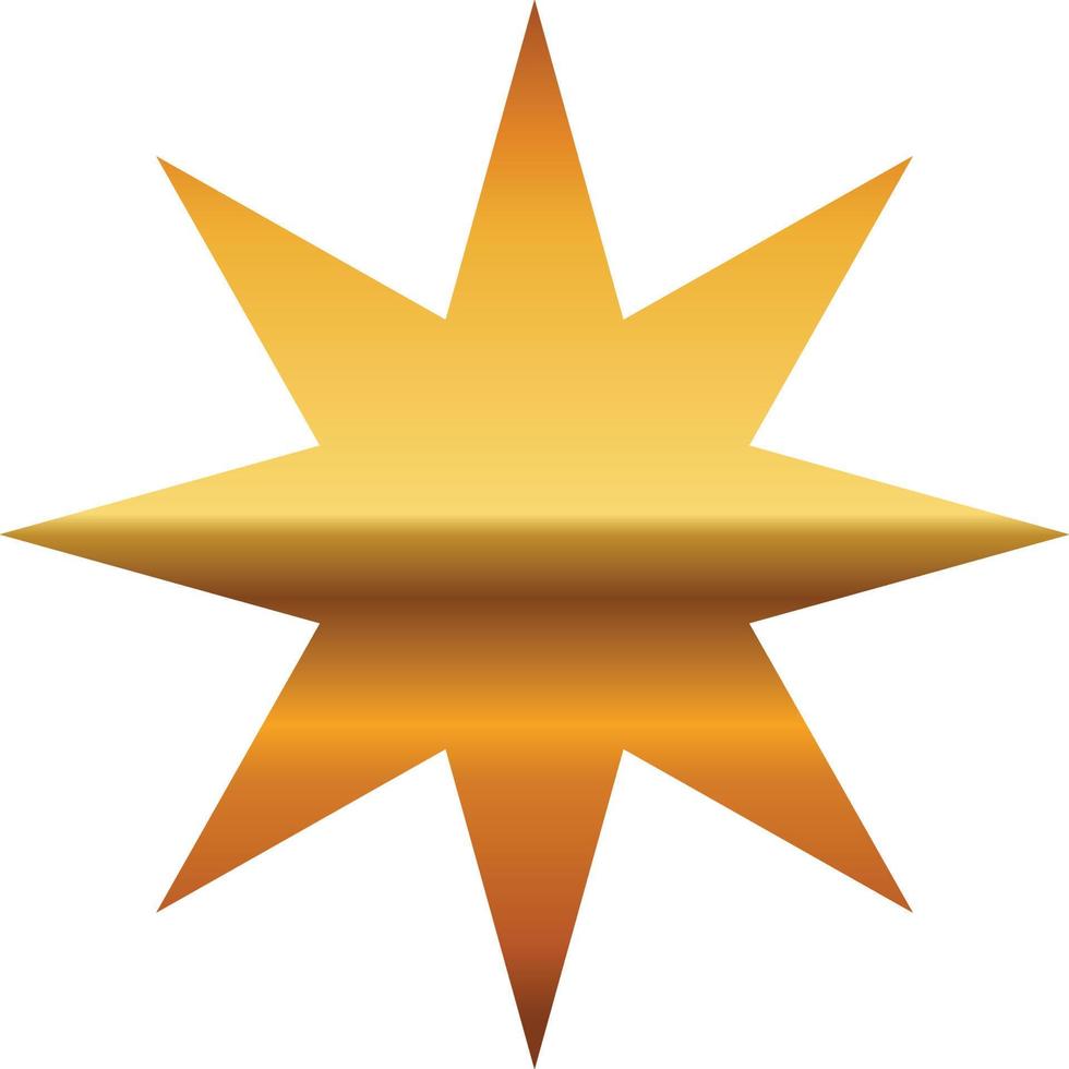 gold star with on transprent background vector