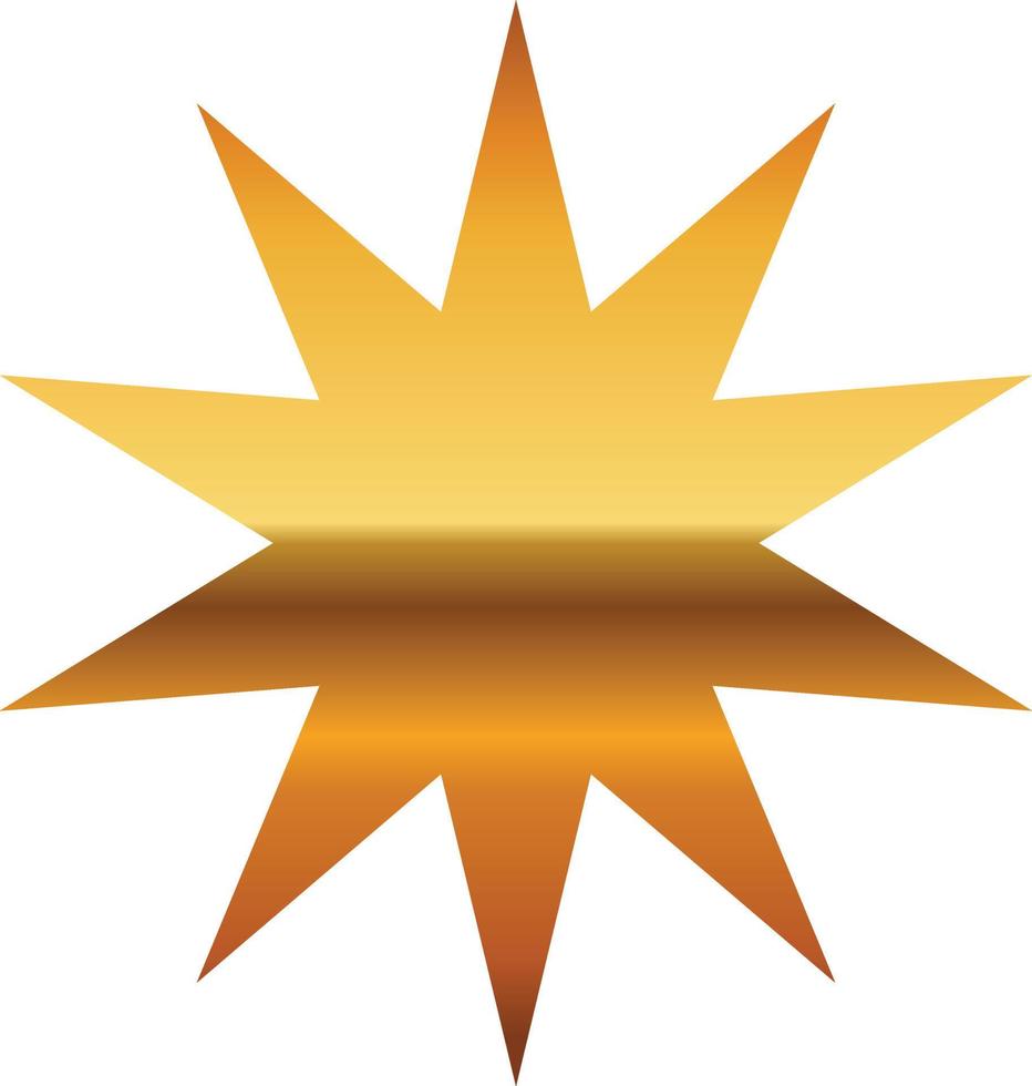gold star with on transprent background vector