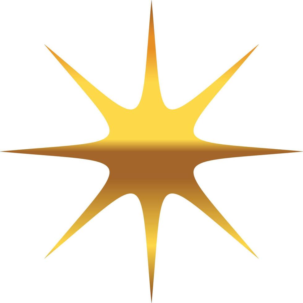 gold star with on transprent background vector