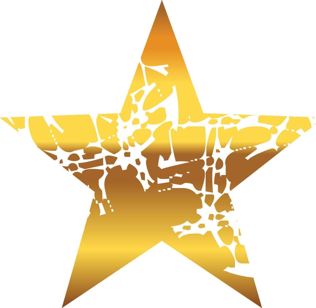 gold star with on transprent background vector