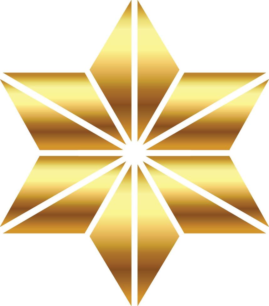gold star with on transprent background vector