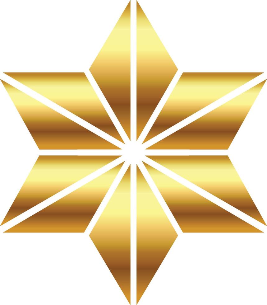 gold star with on transprent background vector