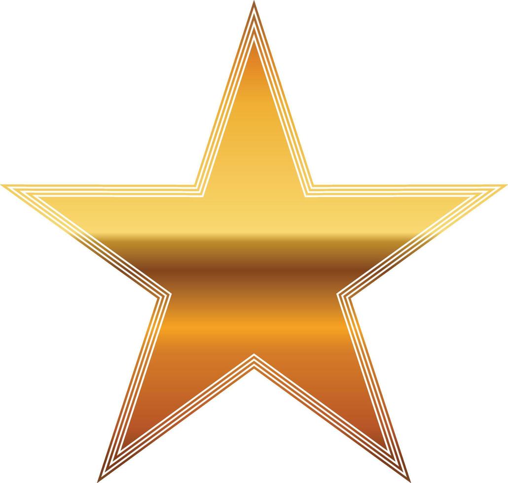 gold star with on transprent background vector