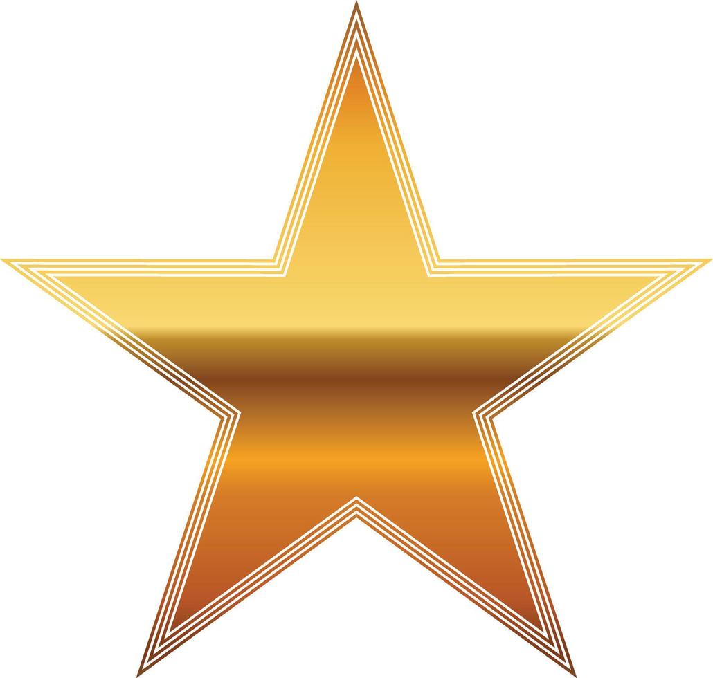 gold star with on transprent background vector