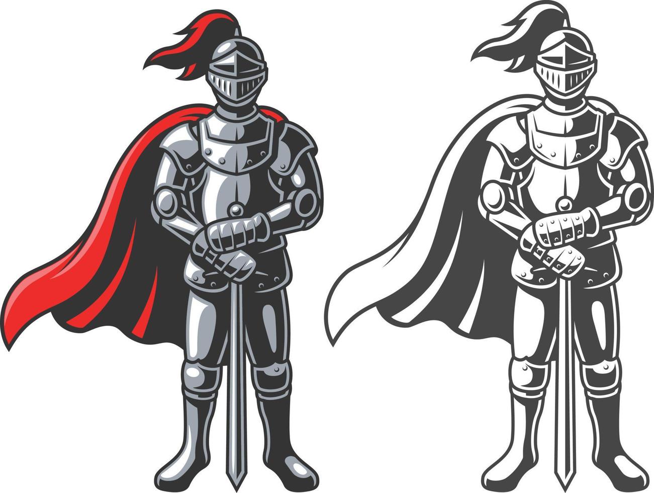 knight in armor in eps vector