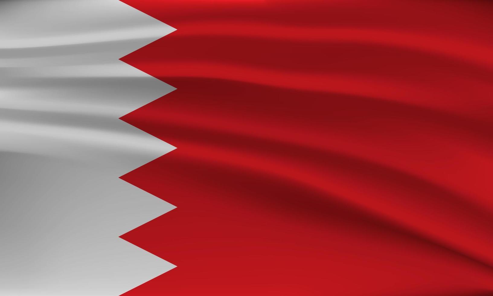 Flag of Bahrain, with a wavy effect due to the wind. vector