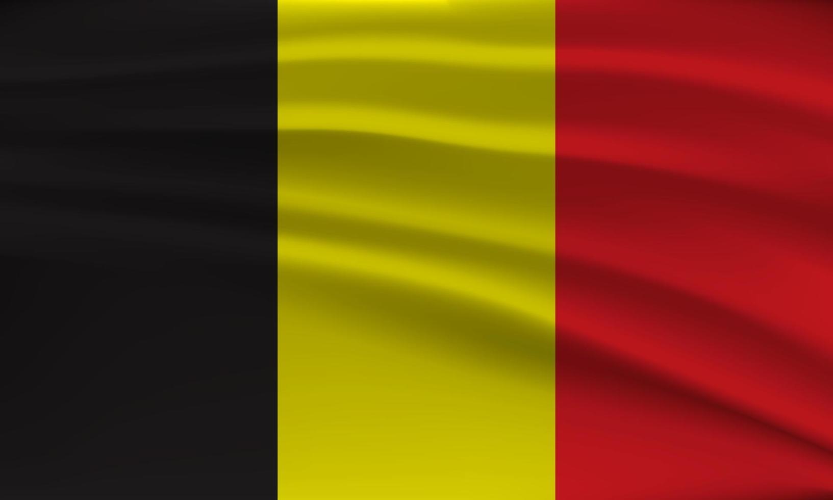 Flag of Belgium, with a wavy effect due to the wind. vector