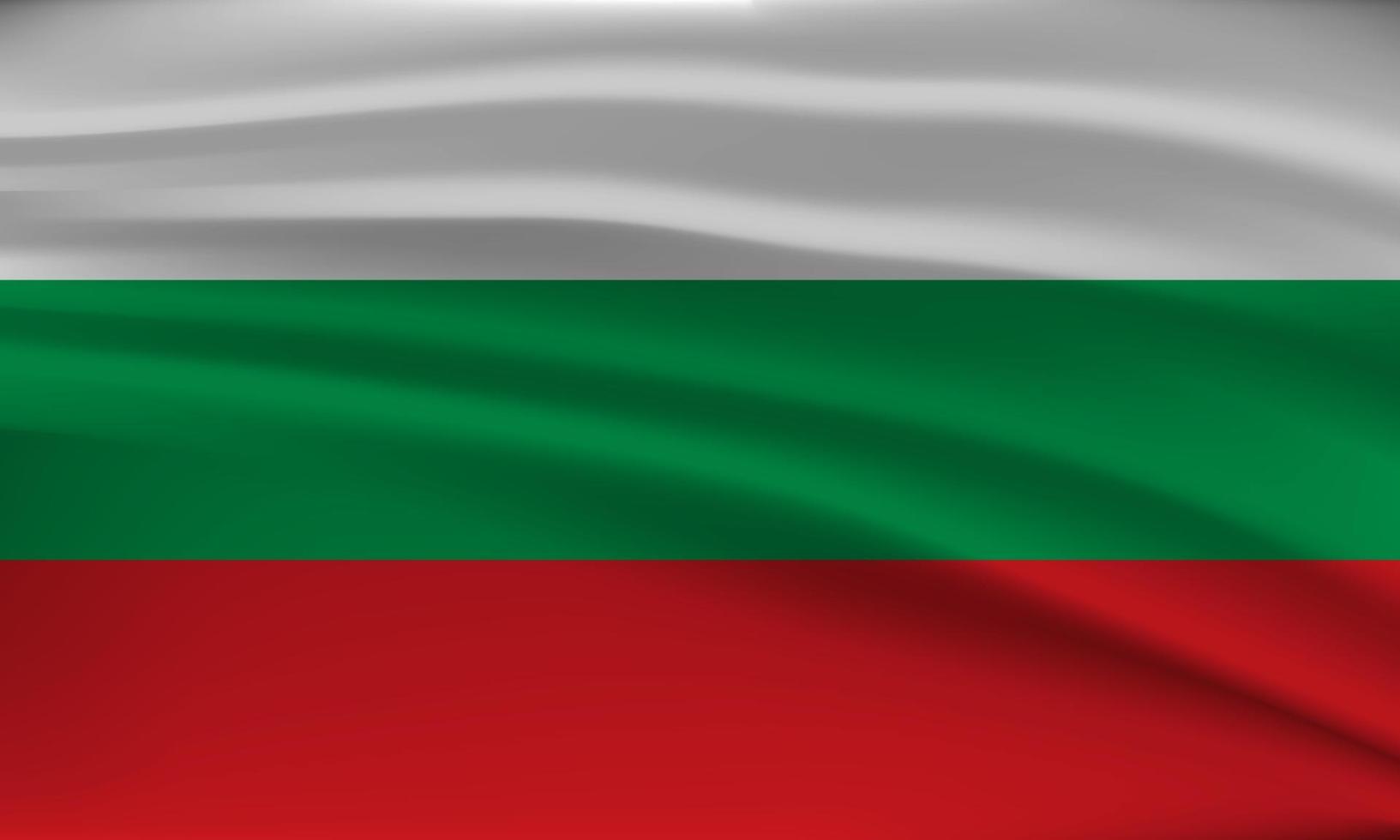 bandera de Bulgaria, con un ondulado efecto debido a el viento. vector