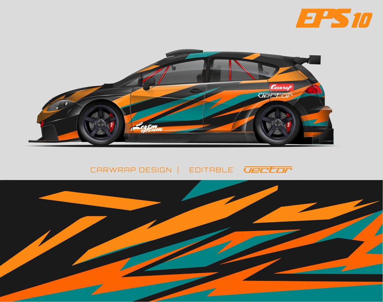 Car wrapping design with abstract texture.racing background designs for race car, adventure vehicle. vector