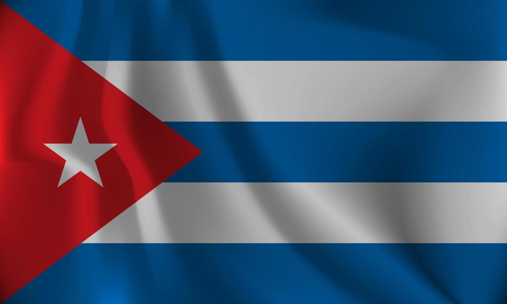 bandera de Cuba, con un ondulado efecto debido a el viento. vector