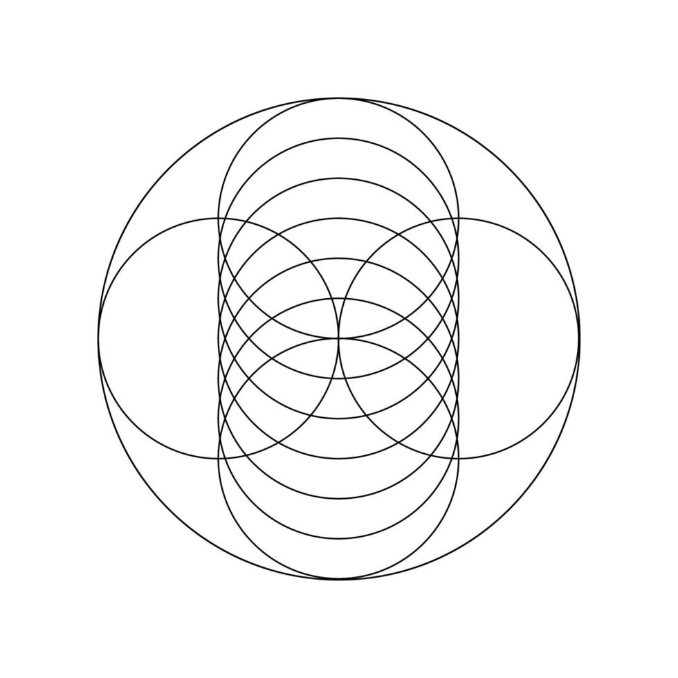 Geometric Fractal Crossing Circles vector