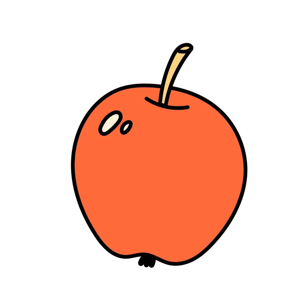 Vector Hand Drawn Apple with contour