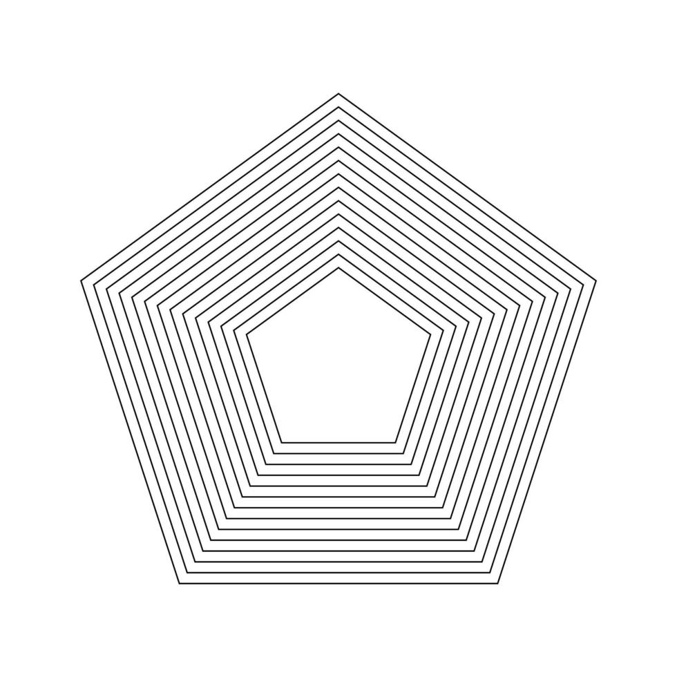Geometric Fractal Pentagon Shape vector