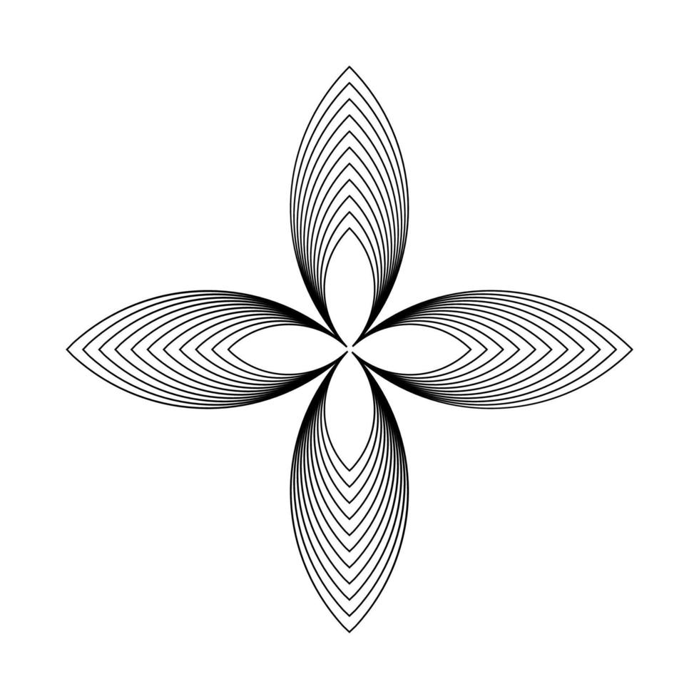 Geometric Fractal Flower Shape vector