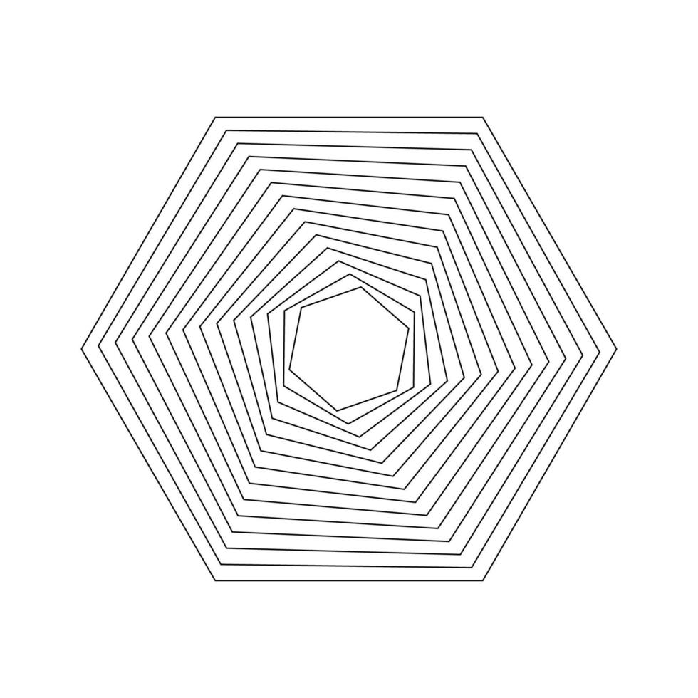 Geometric Fractal Hexagon vector