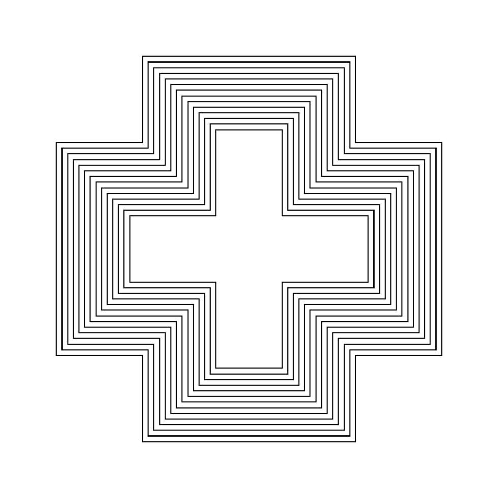 geométrico fractal cruzar forma vector