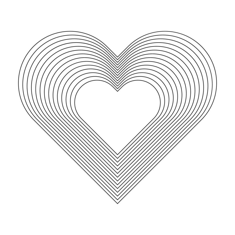 Geometric Fractal Heart Shape vector