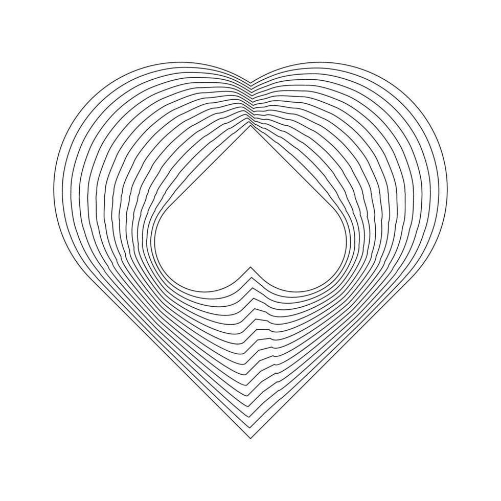 Geometric Fractal Heart Shape vector
