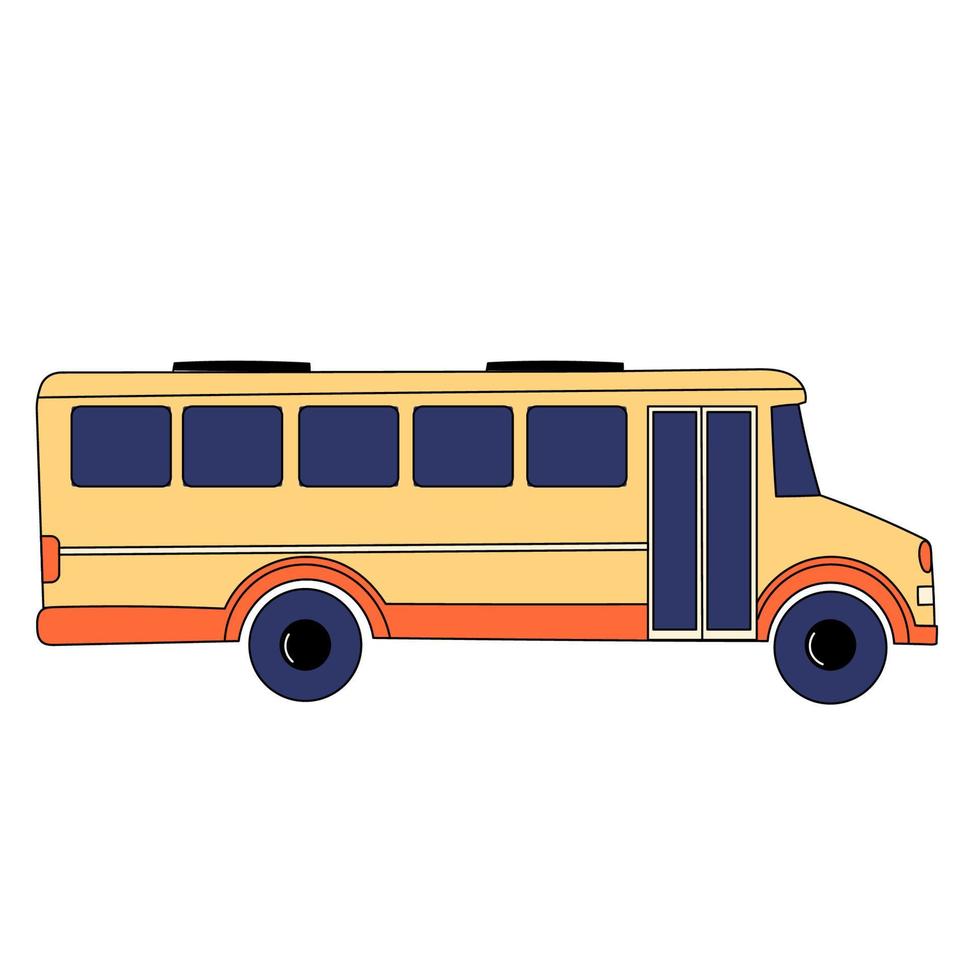 Hand Drawn Bus Or School Bus vector