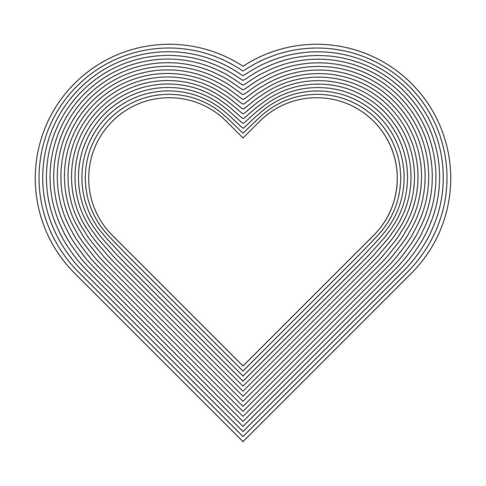 Geometric Fractal Heart Shape vector