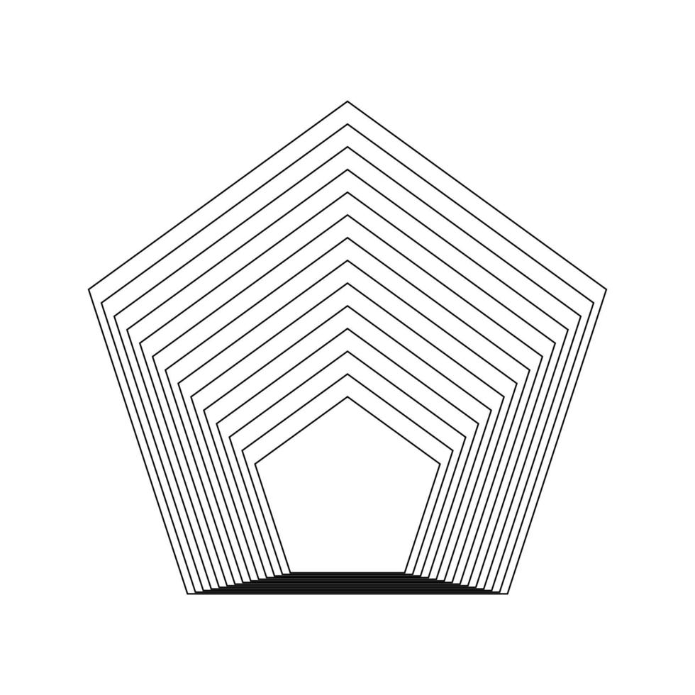 Geometric Fractal Pentagon Shape vector