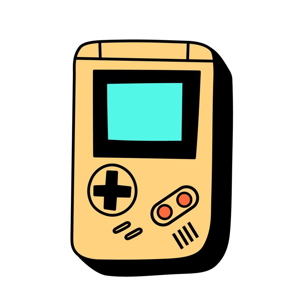 Hand Drawn Portable Game Console vector