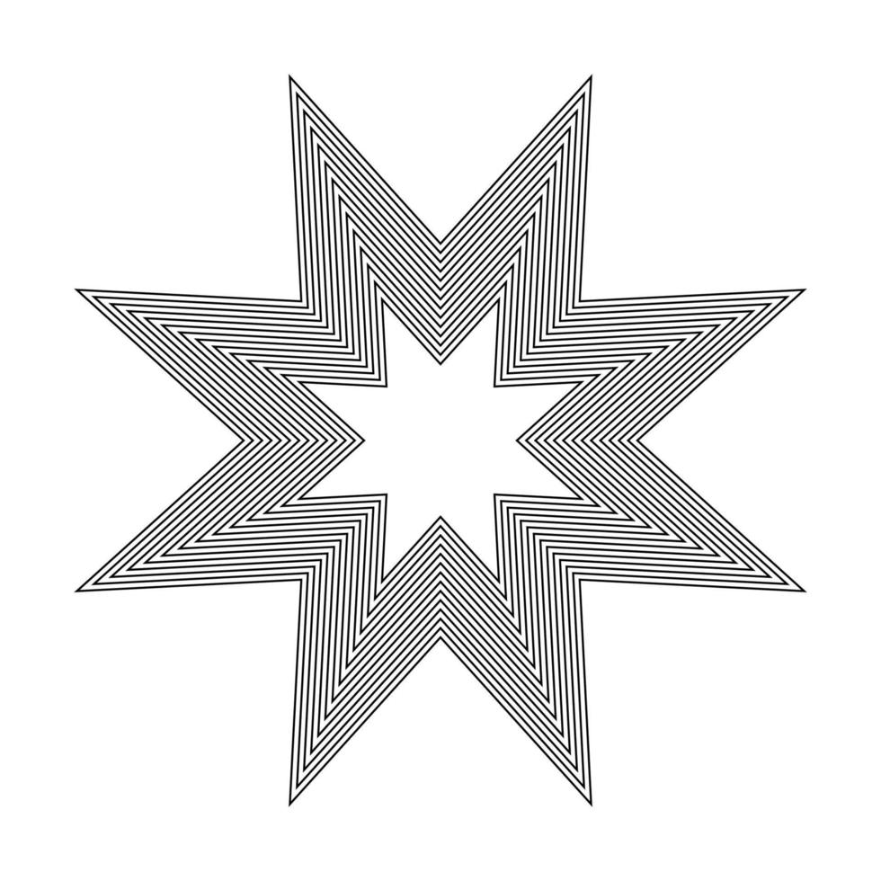 geométrico fractal ocho puntiagudo estrella vector