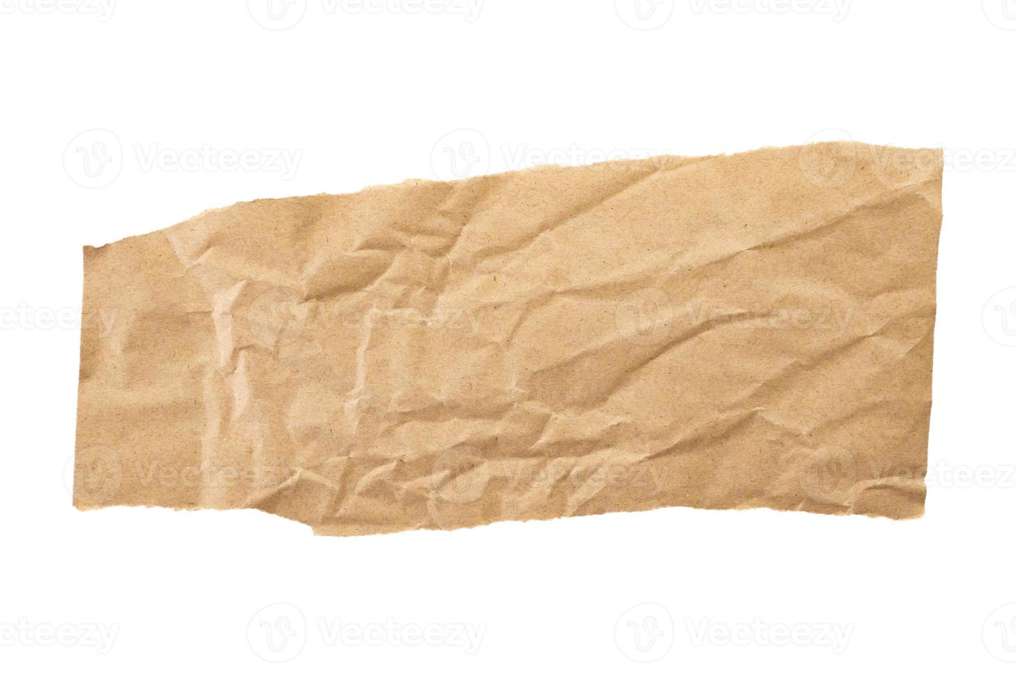 Brown Cardboard paper piece isolated on white background photo