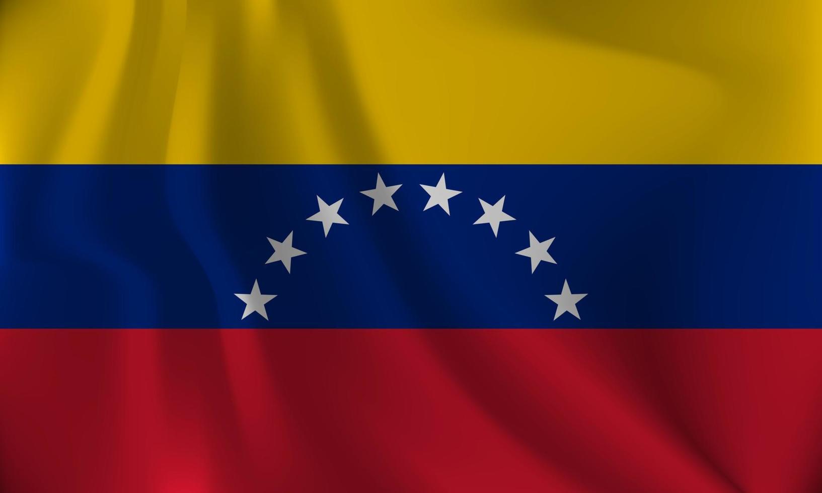 bandera de Venezuela, con un ondulado efecto debido a el viento. vector