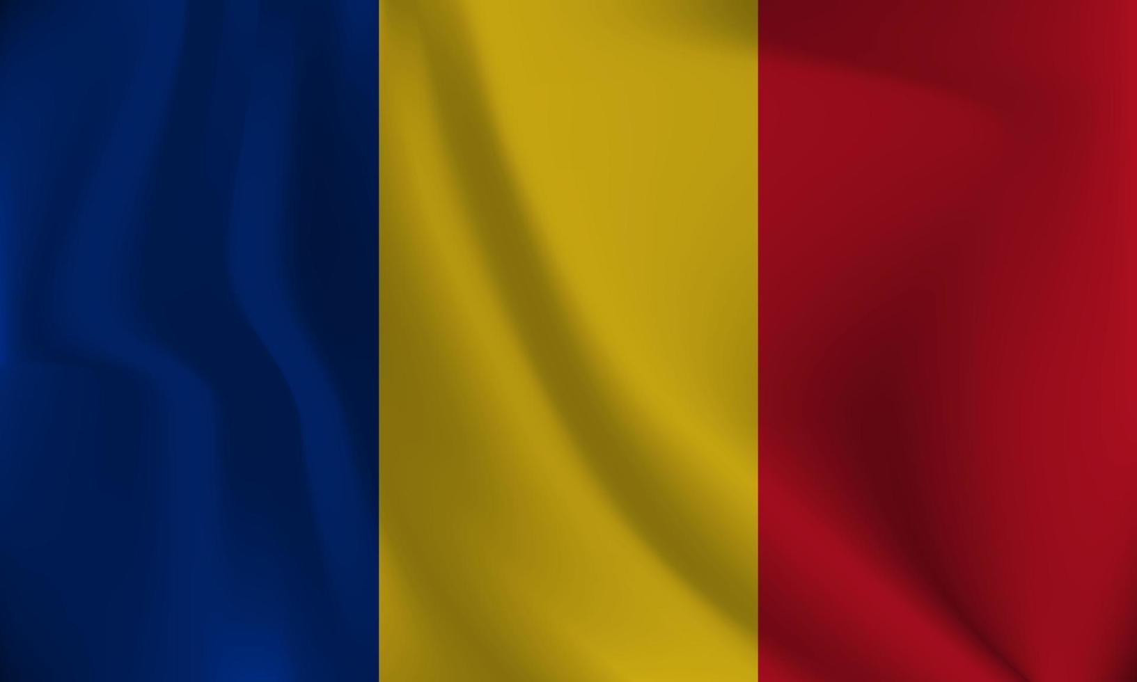 bandera de Rumania, con un ondulado efecto debido a el viento. vector