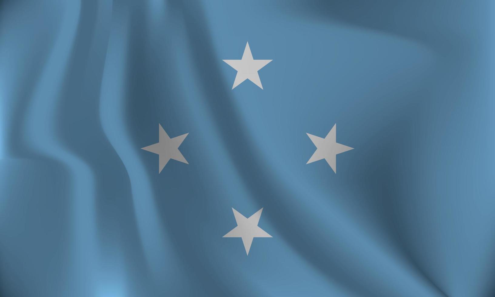 Flag of Federated States of Micronesia, with a wavy effect due to the wind. vector